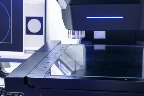 Microscope equipment is used to examine small objects; including electronic.. Photos