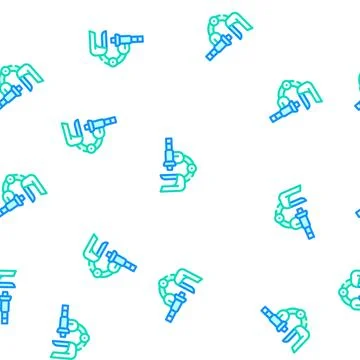 Microscope equipment vector seamless pattern sign Stock Illustration