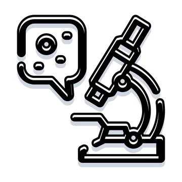 Microscope examining cells discovering scientific biological research Stock Illustration