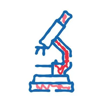 Microscope examining cells icon for scientific research Stock Illustration