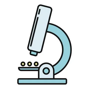 Microscope examining samples on a lab stage 스톡 일러스트