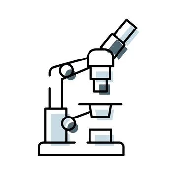 Microscope exploring science research and medical investigation Stock Illustration