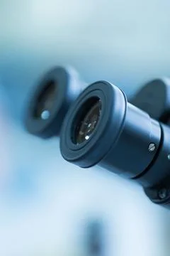 Microscope eyepiece Stock Photos