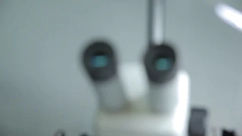 Microscope eyepieces, close-up Stock Footage 74927023