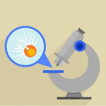 Microscope fertilisation Stock Illustration