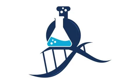 Microscope flask and DNA Stock-Illustration