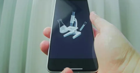 Microscope, flask and test tube, laboratory equipment, presentation Video stock 313502156