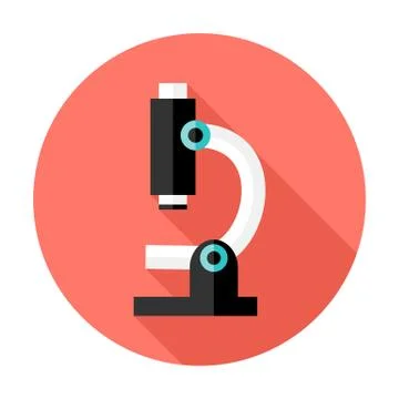 Microscope Flat Circle Icon Illustrazione stock