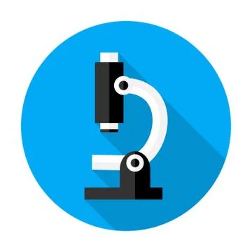 Microscope flat circle icon Stock Illustration