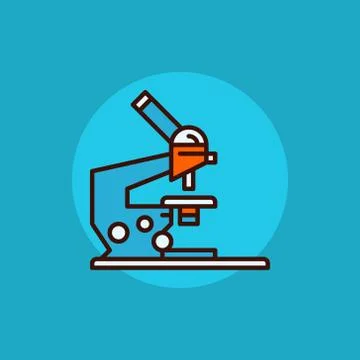 Microscope flat icon Stock Illustration