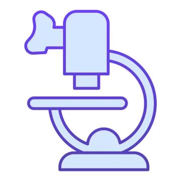 Microscope flat icon. Laboratory tool with zoom lens. Biology subject vector Illustrazione stock