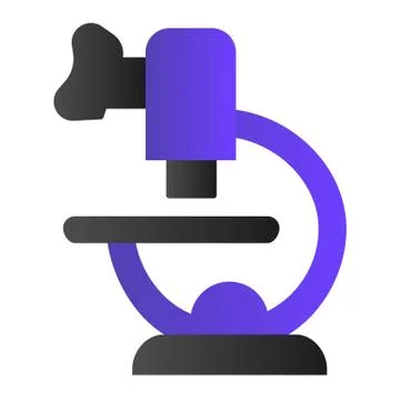 Microscope flat icon. Laboratory tool with zoom lens. Biology subject vector Stock Illustration