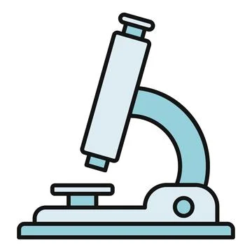 Microscope flat icon representing science and research Stock Illustration