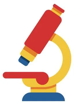 Microscope flat icon. Research symbol. Science logo 스톡 일러스트