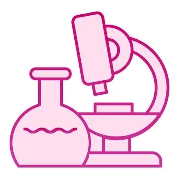Microscope flat icon. Research vector illustration isolated on white. Laboratory 스톡 일러스트