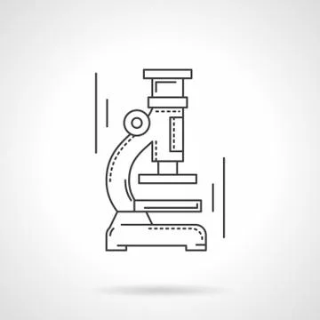 Microscope flat line design vector icon Stock Illustration