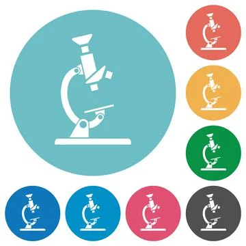 Microscope flat round icons Stock Illustration