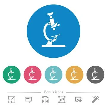 Microscope flat round icons 스톡 일러스트