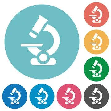 Microscope flat round icons Stock Illustration