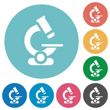 Microscope flat round icons Stock Illustration