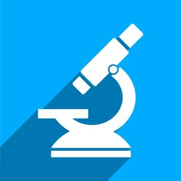 Microscope Flat Square Icon with Long Shadow Stock Illustration