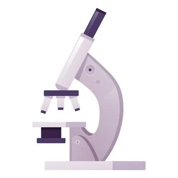 Microscope flat vector icon, chemistry instrument, microbiology magnifying tool Stock Illustration