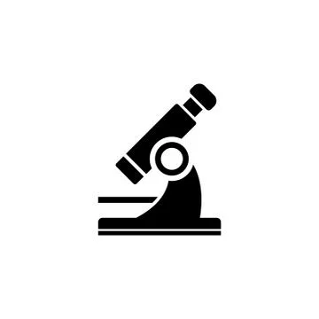 Microscope Flat Vector Icon Stock Illustration