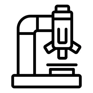 Microscope focusing light on sample for scientific research Stock Illustration