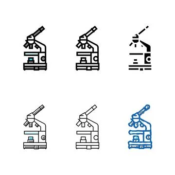 Microscope genetic engineering color icon vector range Stock Illustration