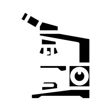 Microscope genetic engineering glyph icon vector illustration Illustrazione stock
