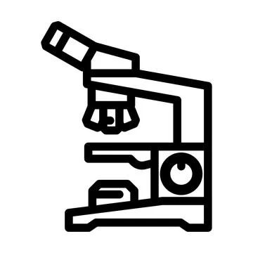 Microscope genetic engineering line icon vector illustration Stock Illustration