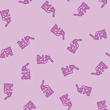 Microscope genetic engineering line seamless pattern イラスト素材