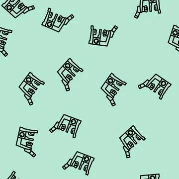 Microscope genetic engineering line vector seamless pattern Stockillustratie