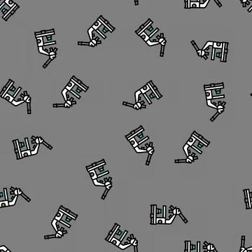 Microscope genetic engineering vector seamless pattern 库存插图