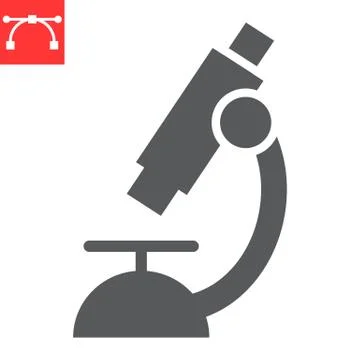 Microscope glyph icon, school and education, biology sign vector graphics Stock Illustration