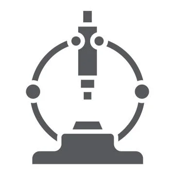 Microscope glyph icon, scientific and equipment, laboratory magnify sign, vector Stock Illustration