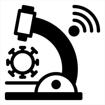 Microscope glyph icon vector illustration isolated on white background Stockillustratie