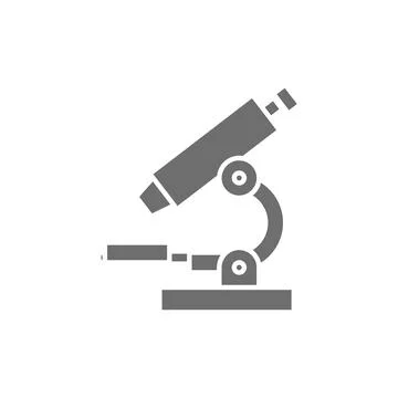 Microscope grey icon. Isolated on white background Stock Illustration
