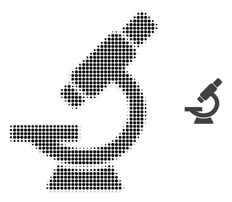 Microscope Halftone Dot Icon Stock Illustration