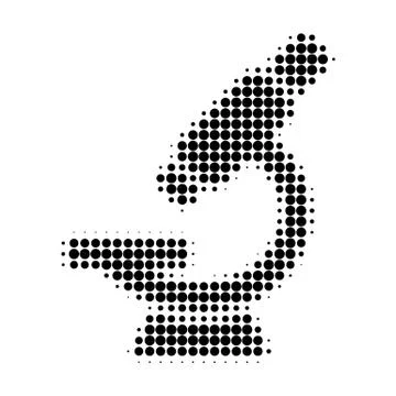 Microscope Halftone Dotted Icon Stock Illustration
