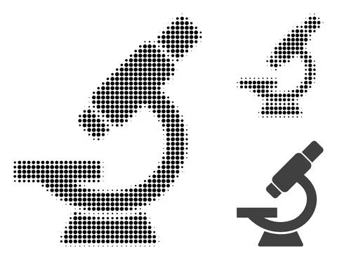 Microscope Halftone Dotted Icon Illustrazione stock