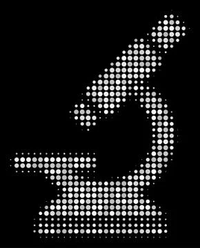 Microscope Halftone Icon Illustrazione stock