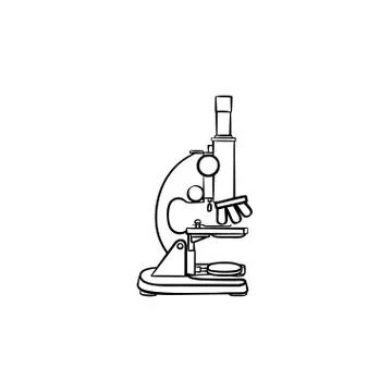 Microscope hand drawn outline doodle icon. 스톡 일러스트