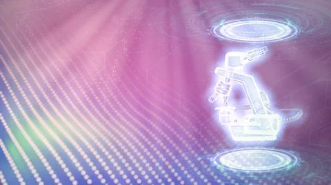 Microscope holo rendered, cg industrial 3D illustration イラスト素材