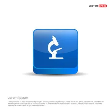 Microscope icon - 3d Blue Button 스톡 일러스트