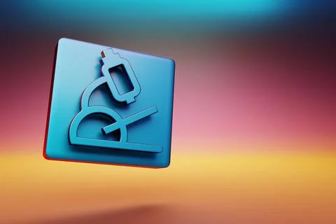 Microscope icon. Beautiful Blue Microscope symbol icons on multicolor bright  Illustrazione stock