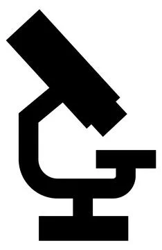 Microscope icon. Black science research. Lab equipment 스톡 일러스트