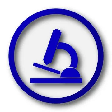 Microscope icon. Blue internet button on white background.. Stock Illustration