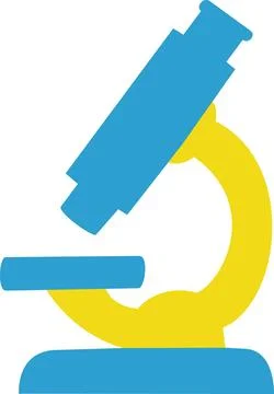 Microscope icon blue science research lab tool Stock Illustration