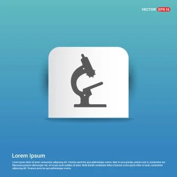 Microscope icon - Blue Sticker button 스톡 일러스트
